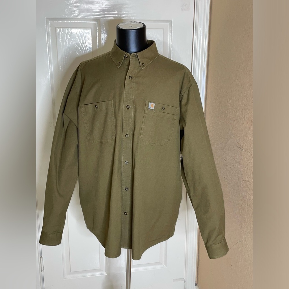 Carhartt Rugged Flex Relaxed Fit Canvas Long Sleeve Shirt 2XL Midweight - Picture 2 of 8